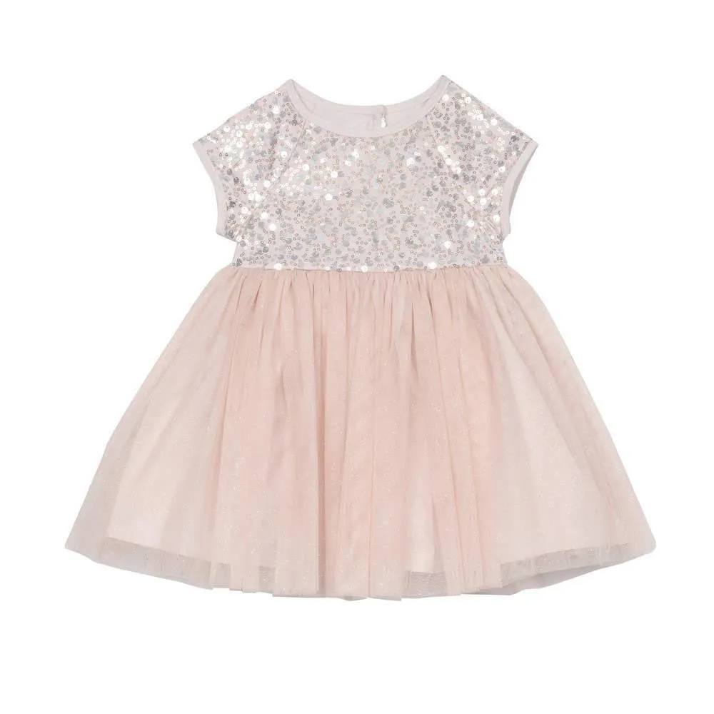 Angelina Blush Sequin Dress