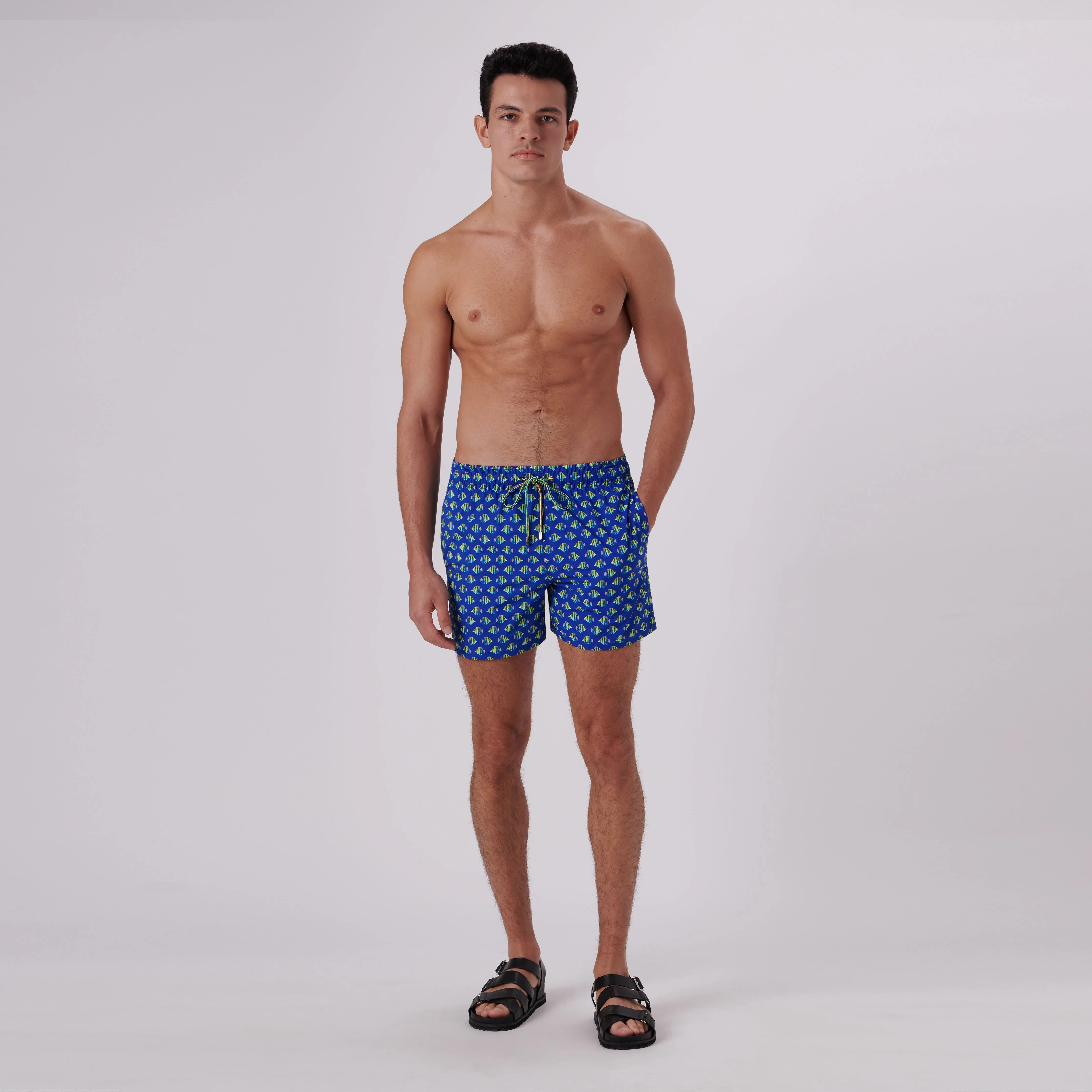 Archer Striped Fish Swim Trunks