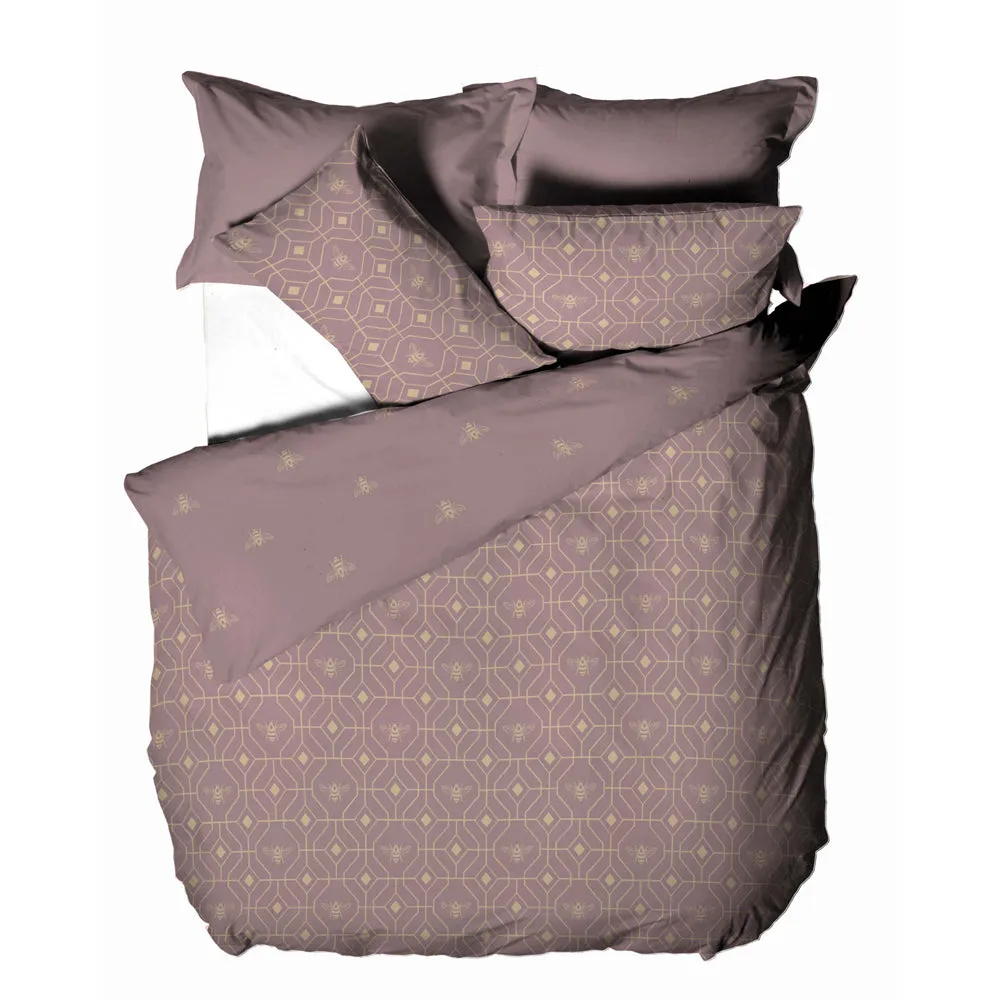 Bee Deco Geometric Duvet Cover Set Blush