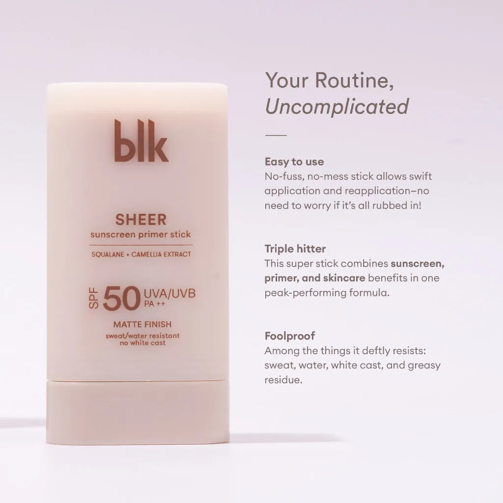 BLK Cosmetics Sheer Sunscreen Primer Stick SPF50 PA  