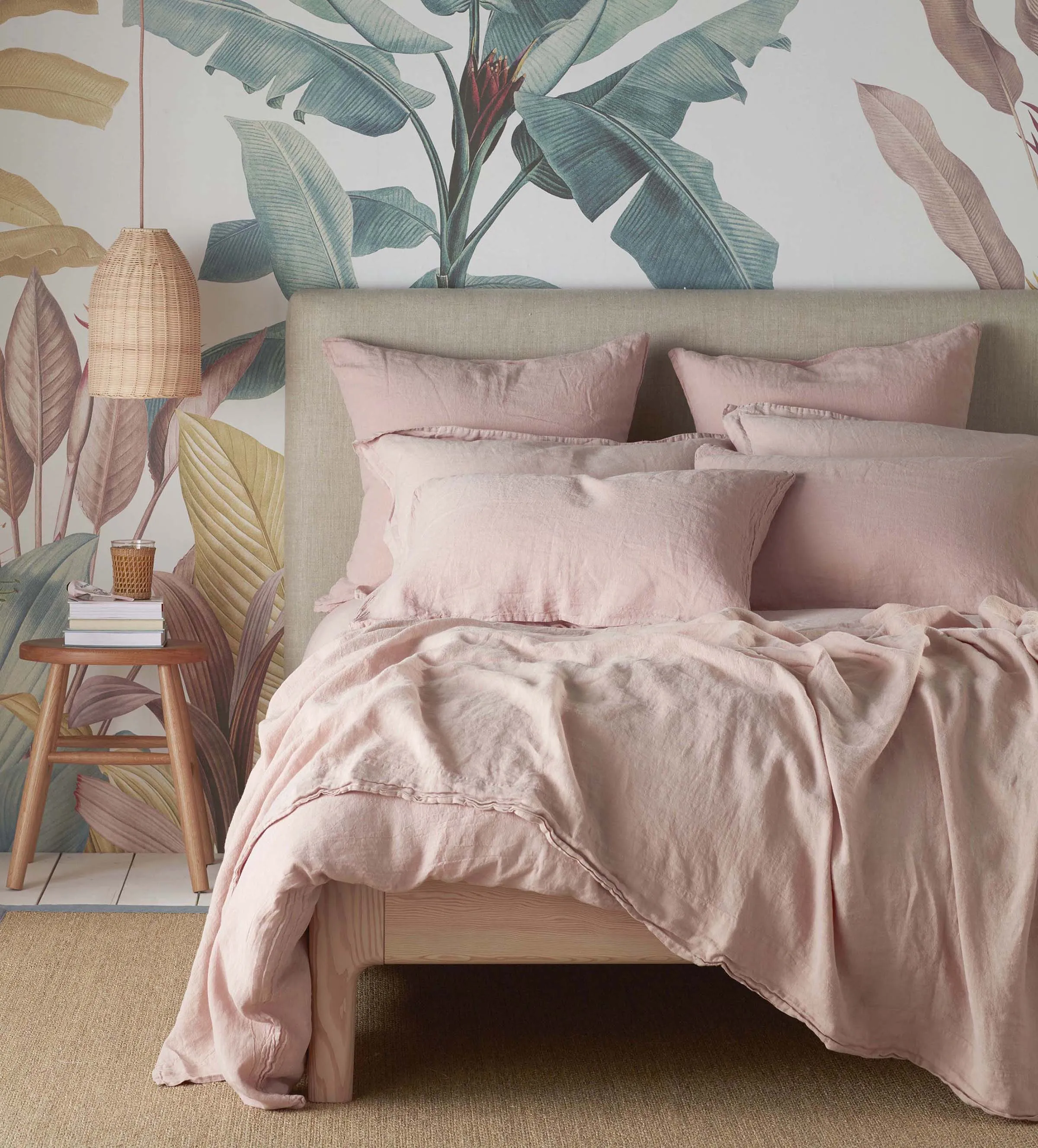 Blush Pink 100% Linen Bed Linen