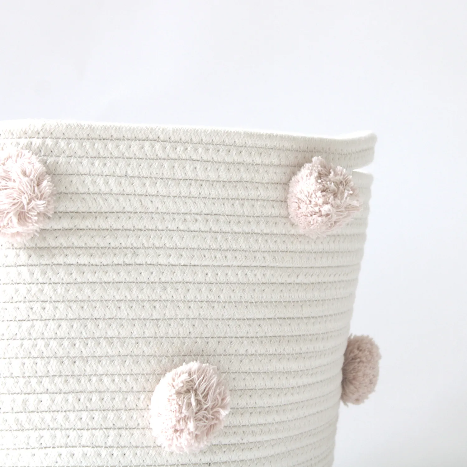 Blush Pom Basket - Large