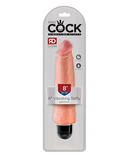 King Cock 8" Vibrating Stiffy - Flesh