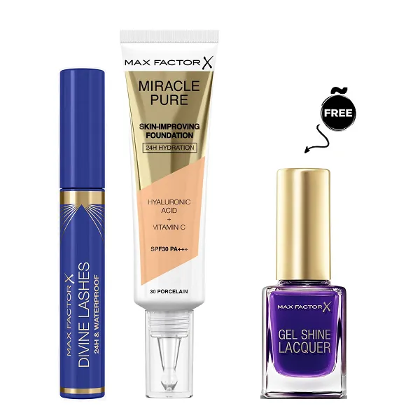 Max Factor - Miracle Pure Skin Foundation & Masterpiece Divine Mascara Bundle