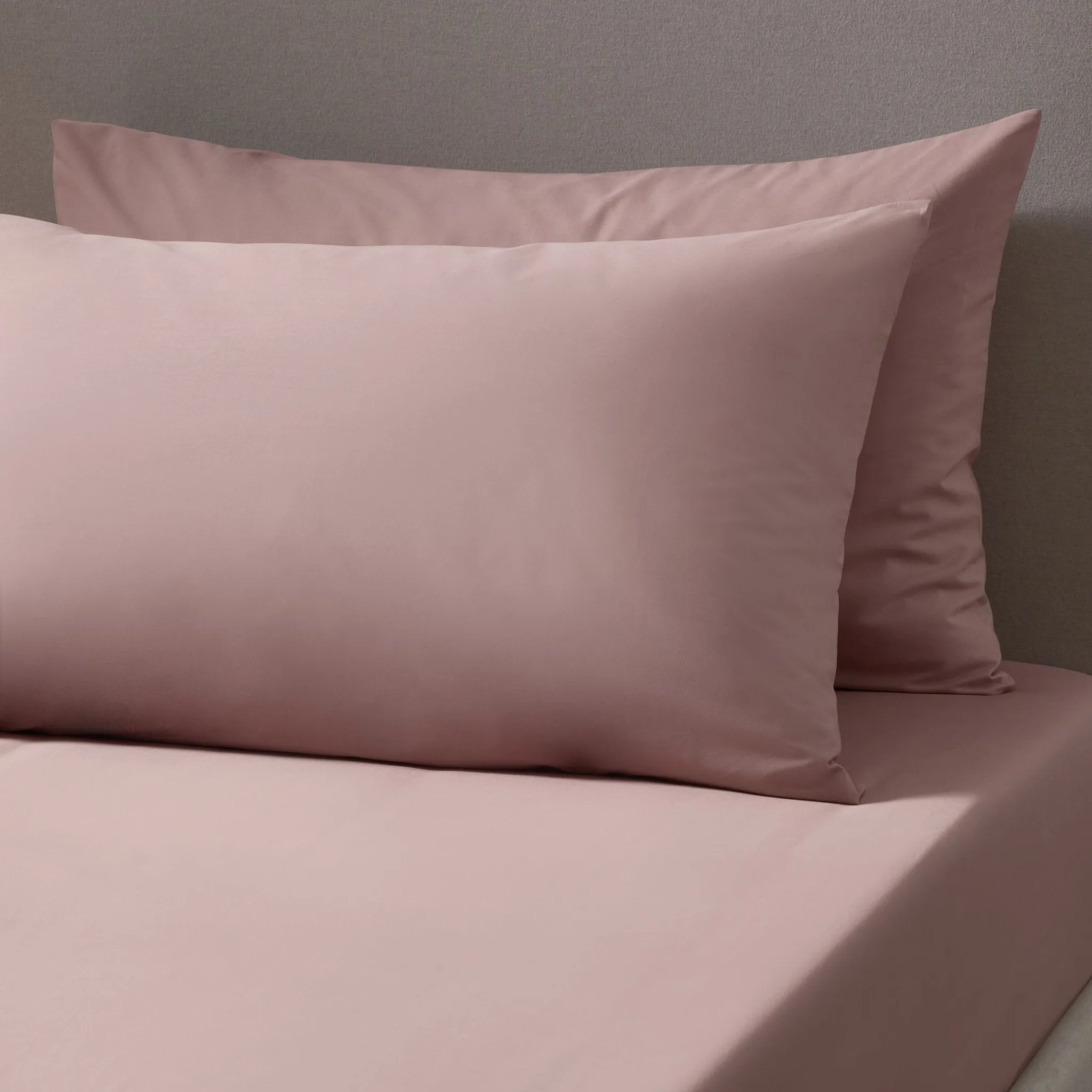 Pair of Plain-Dye Classic Pillowcases - 200 Thread Count  - Blush