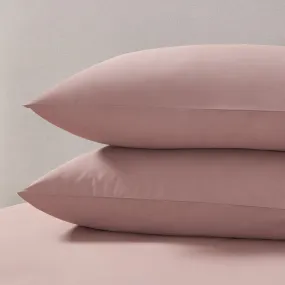 Pair of Plain-Dye Classic Pillowcases - 200 Thread Count  - Blush