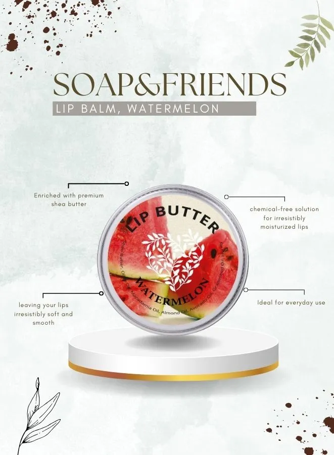 Soap&Friends 15 ml Watermelon Lip Balm and Scrub Set of 2