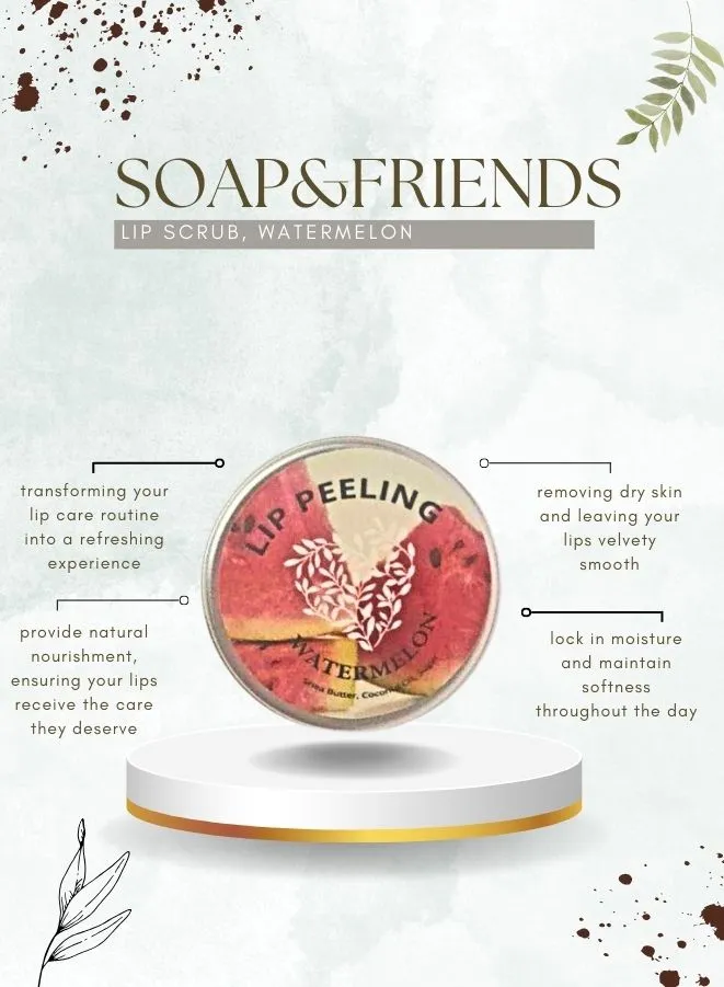 Soap&Friends 15 ml Watermelon Lip Balm and Scrub Set of 2