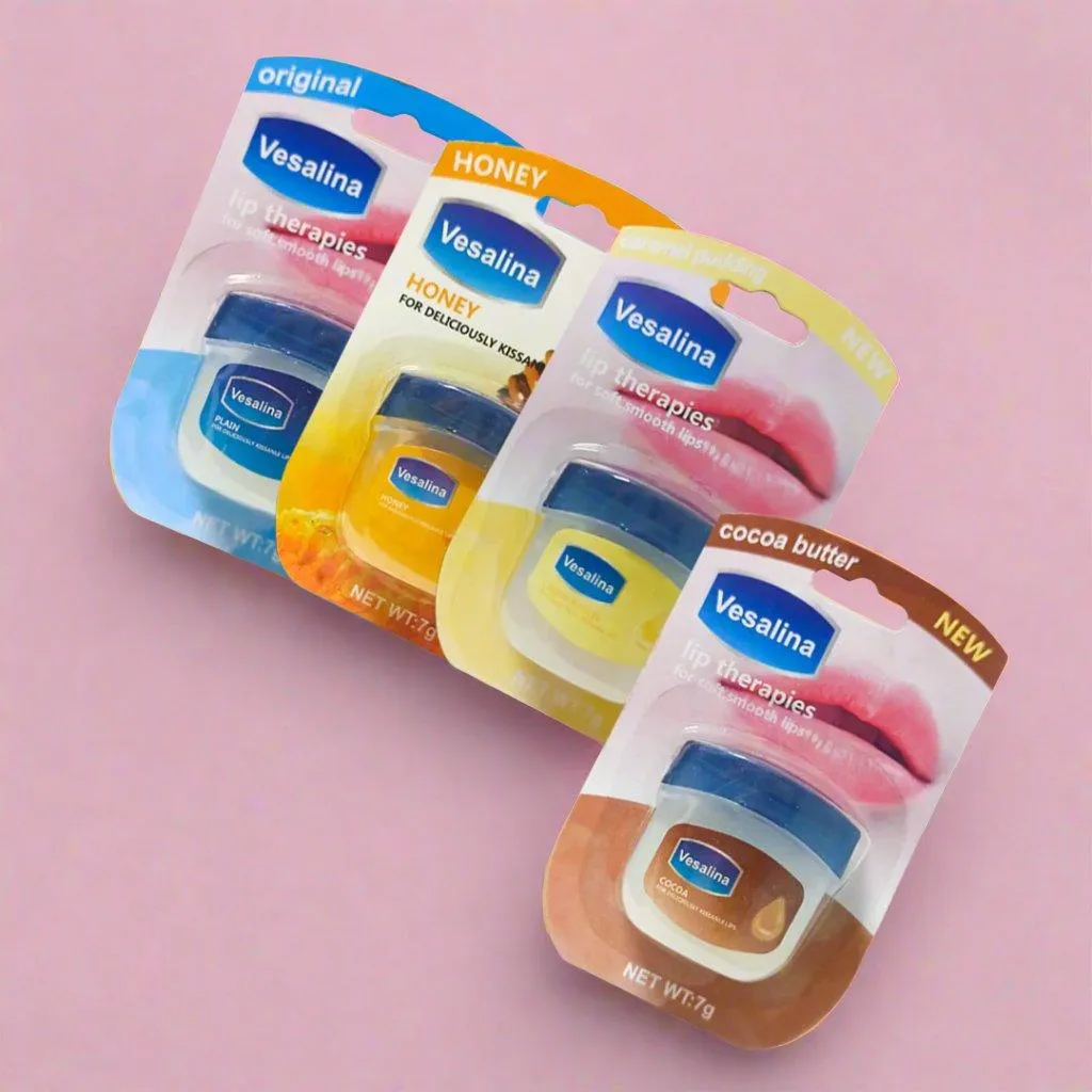 Vesalina Lip Balm For Soft & Smooth Lips - 4 Flavors × 7g