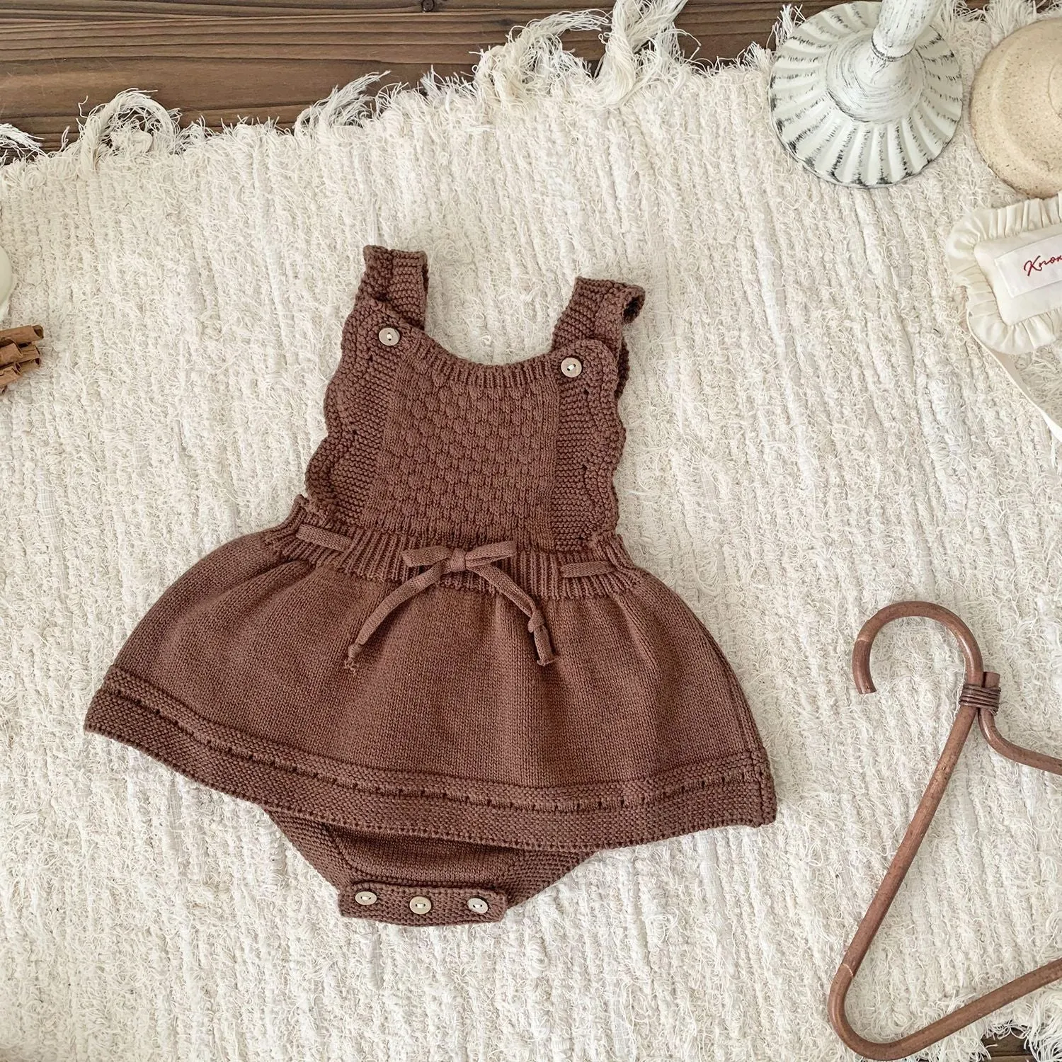 Whimsical Knit Pinafore Dress