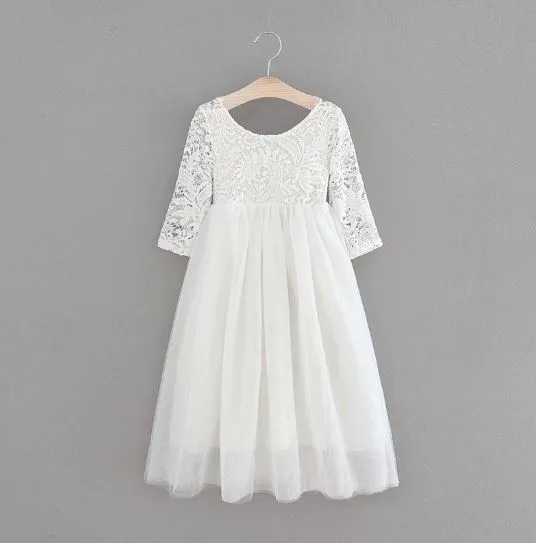 WHITE -  Veronica Soft White Eyelash Lace with Straight Skirt